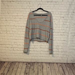 Medium Gray striped Free People Sweater